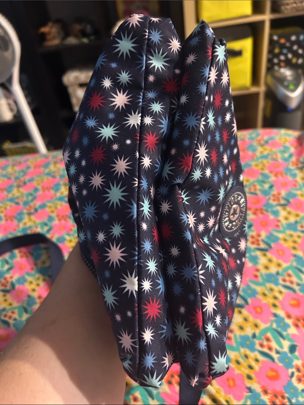 Kipling Navy Crossbody with Multicolor Starburst Print - Picture 8 of 8